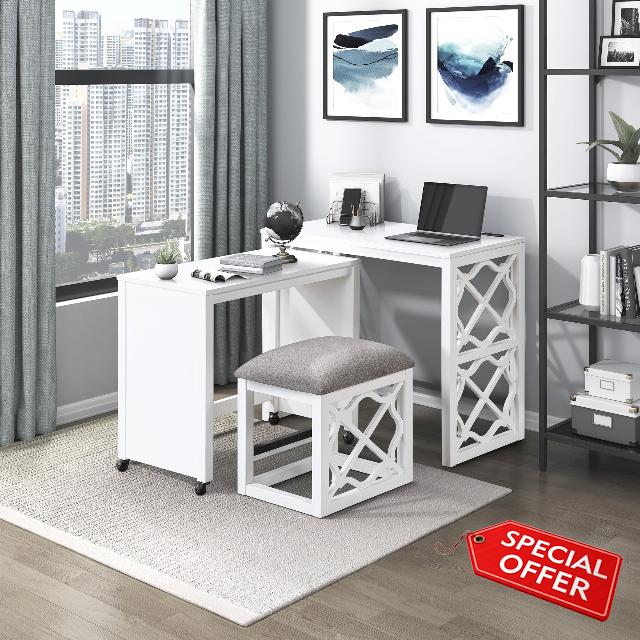 Lexicon Space-Saving Home Office Wood Desk Set