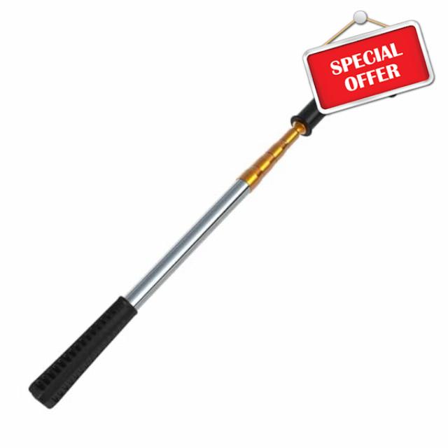 KOMCLUB Telescopic Boat Hook Stainless Steel Boat Push Hook Rod with Luminous Beads Docking Telescopic Rod TPR Non-Slip Handle Boating Accessories Hook Boat Device(Gold)