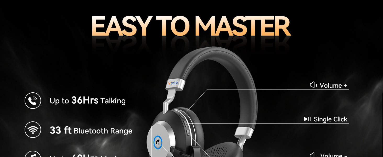 wireless headset microphone usb bluetooth AI Noise Cancelling with stand