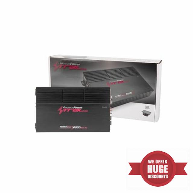 Precision Power Trax Micro Monoblock Class D Car Stereo Amplifier TM1.6000D – 6000W Single Channel Digital Subwoofer Amp with Wired Bass Control & High-Level Inputs for Powerful Audio