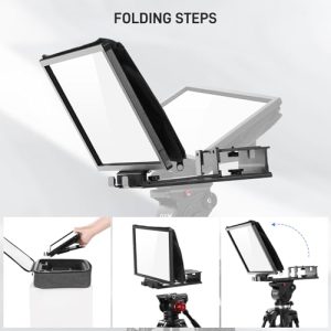 Collapsible Teleprompter for iPad Tablet Phone DSLR Camera