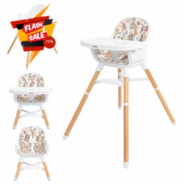 Nuby 4-in-1 Baby High Chair Seat with Removable Tray - 6+ Months to 3 Years - Adjustable Toddler Chair for Eating - Holds Up to 60 lbs - Geometric