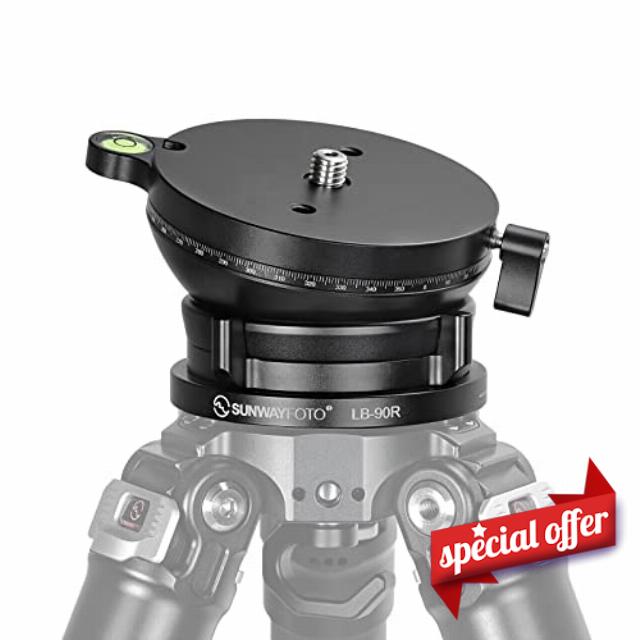 LB-90R 360° Panoramic Leveling Base Tripod Head 55 lbs(25kg) Load Capacity