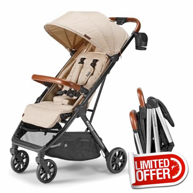 Bēbee V2 Lightweight Baby Stroller - Premium Vegan Leather