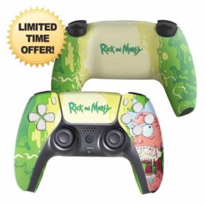 Ricky MORTTY Custom PS-5 Controller Wireless compatible with Play-Station 5 Console by BCB Controllers | Proudly Customized in USA with Permanent HYDRO-DIP Printing (NOT JUST A SKIN) (MODDED)