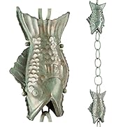 Good Directions 487P-8 Rain Chain, 8-1/2 Feet Long, Large Wide Mouthed Fish, Polished Copper