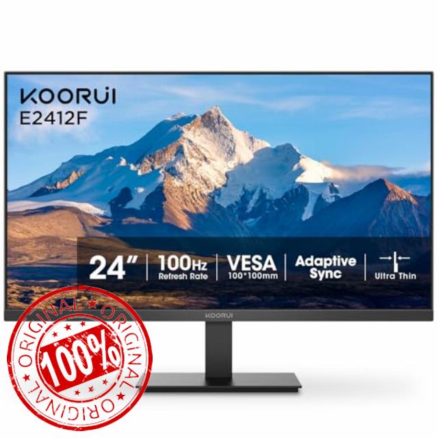 KOORUI 24-inch Computer Monitor Full HD 1920 x 1080p 100Hz VA Display 3000:1 Contrast Ratio with HDMI VGA