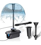 Biling Solar Pond Filter Pump, 2500L/H 70W Solar Pond Filter Fountain with 3 Nozzles Adjustable V...