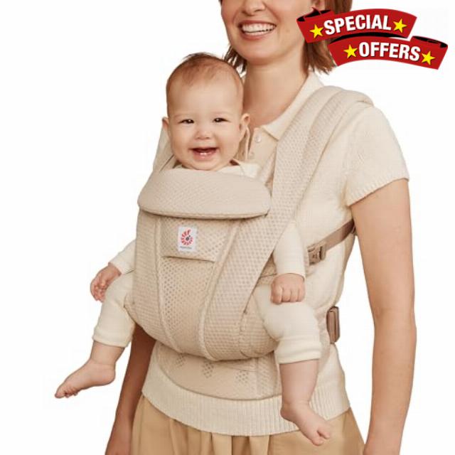 Ergobaby Omni Deluxe All Carry Positions Breathable Mesh Baby Carrier with Enhanced Lumbar Support & Airflow