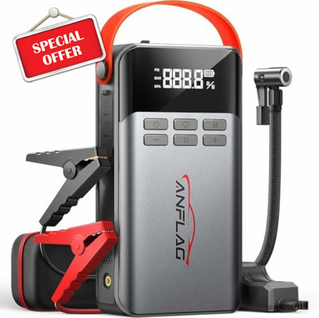 Car Battery Booster Jump Starter with 150PSI Air Compressor