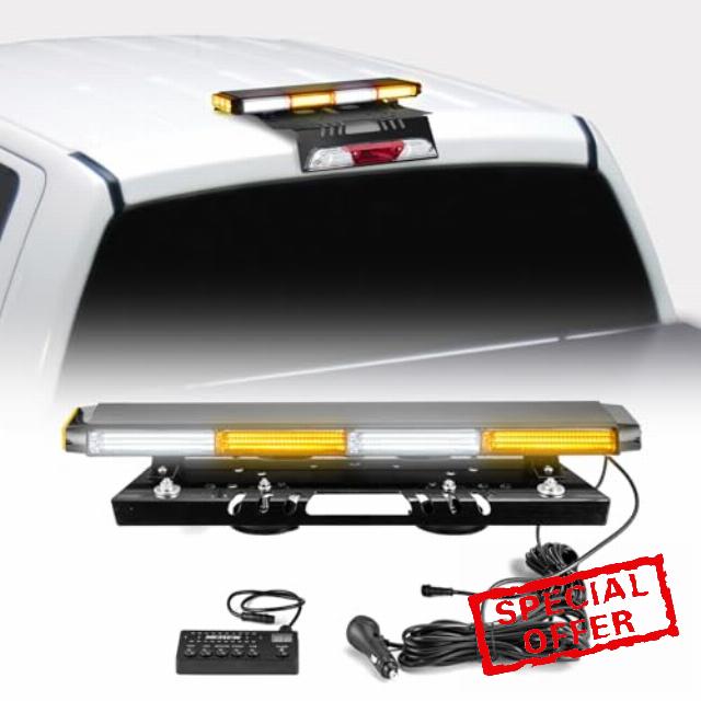 WeiSen Magnetic Light Bar Cab Mounting Bracket & Roof Top Emergency Strobe Light Bar Compatible with Ford F-150 2015-2024