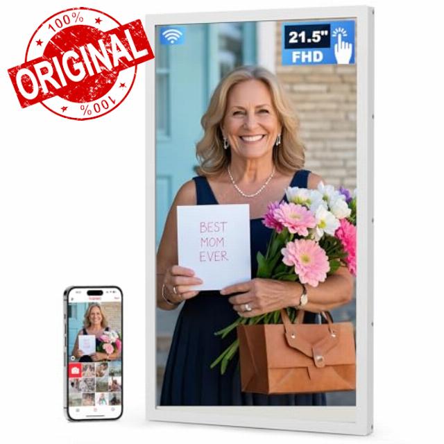 Frameo 21.5 Inch Large Digital Photo Frame with 1920x1080 FHD IPS Touchscreen