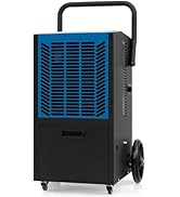 HOMFME 120L/Day Commercial Dehumidifier, Industrial Digital Dehumidifiers with 24H Timer, Auto St...