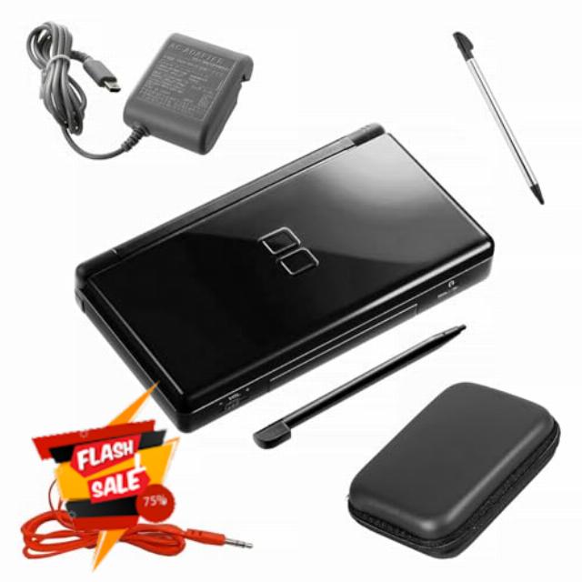 Nintendo DS Lite Premium Bundle (Onyx Black) (Renewed)