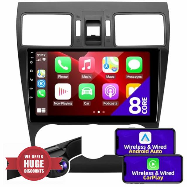for Subaru Forester Impreza WRX 2013-2015 Radio Upgrade Compatible with Wireless Carplay Android Auto 8 Core Touchscreen Car Android Stereo Bluetooth GPS WiFi AM/FM Camera Navigation Head Unit