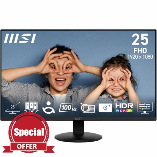 MSI PRO MP252L 24.5-Inch FHD Office Monitor - 1920 x 1080 IPS Panel
