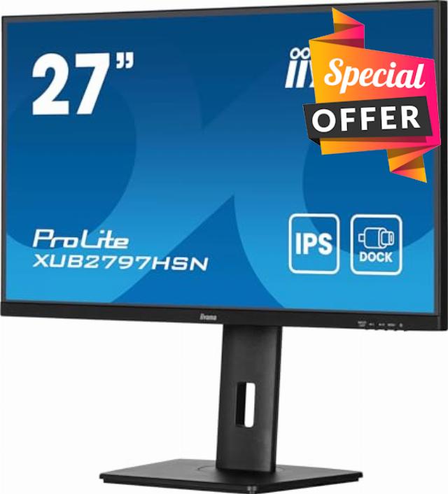 iiyama XUB2797HSN-B2 27 inch IPS USB-C Dock Display 65W Charging