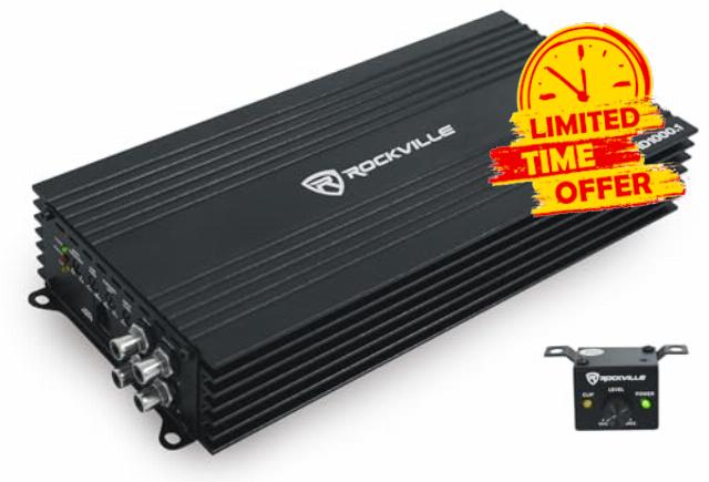 Rockville RD1000.1 4000W Peak / 1000W RMS Mono 1-Ohm Car Amplifier