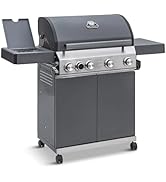Grillstream Classic 3 Burner Freestanding Barbecue, Gas & Charcoal Hybrid Grill for Gardens, Grid...
