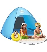 Purebox Beach Tent 2-3 Person, Two Doors Large Pop Up Beach Tents for Adults and Kids, Portable A...