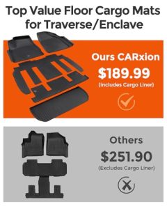 All Weather Rubber Accessories Tapetes Para Custom Fit for Chevy Traverse for Buick Enclave SUV Carpet