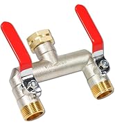 Water distributor 2-way, high-flow 2-way distributor water, nickel-plated brass tap V...