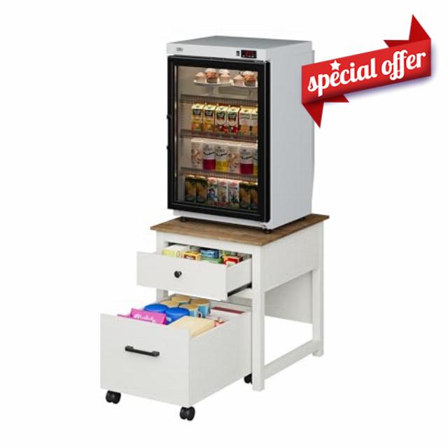 Rresyet Mini Fridge Stand with Movable Drawer