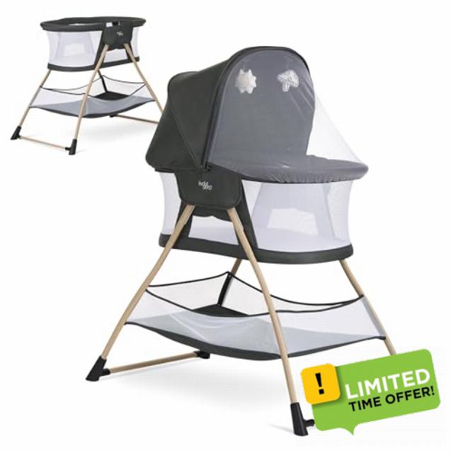Evolur Cozy Dreamer Bassinet in Black