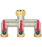 Wisdomgarden water distributor, 5-way, heavy design made of brass, garden hose distributor, 5-way