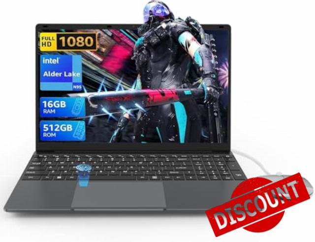 15.6" Full HD Laptop Quad-Core N95 Processor Laptop PC Up to 3.4GHz