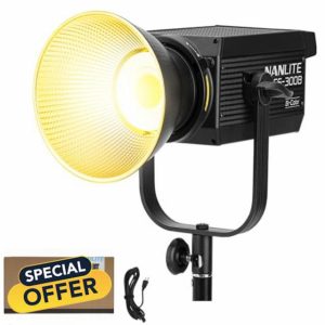 Nanlite FS-300B 300W Bi-Color LED Spotlight-2700K-6500K Adjustable CRI 96