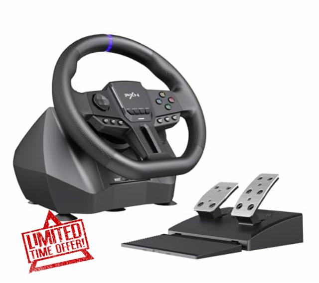 PXN V900 Gen2 Gaming Steering Wheel 270°/900° Dual Mode Rotation Magnetic Sensor PC Steering Wheel with RGB Pedals for PC PS4 PS3 Xbox Series X|S Xbox One Switch