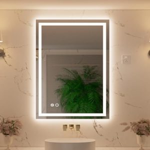 Lighted Bathroom Vanity Mirror for Wall with HD Tempered Glass