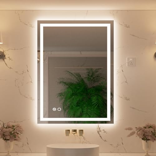 Lighted Bathroom Vanity Mirror for Wall with HD Tempered Glass