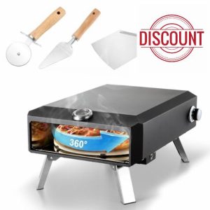 Gas Pizza Oven Outdoor–16" Pizza Oven with Built-in Thermometer