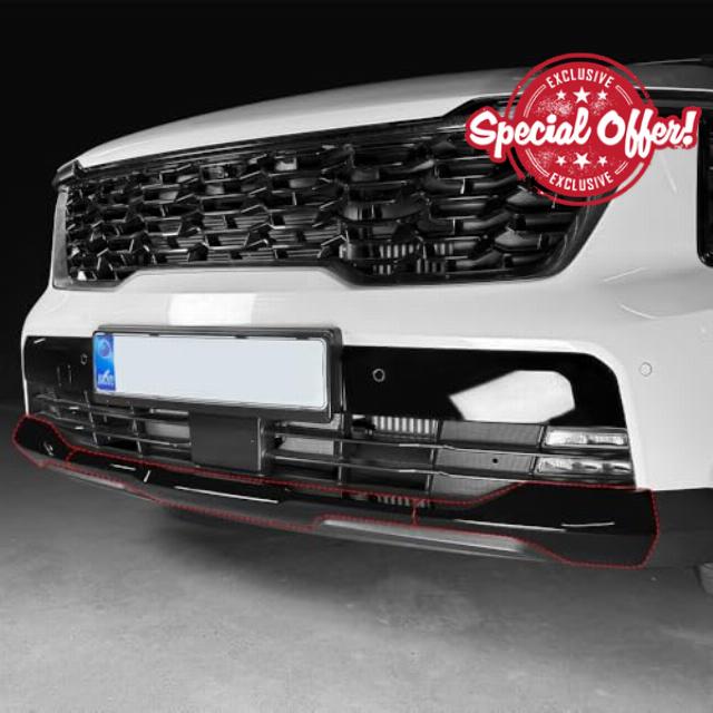 YOUTOOCAR Car Front Bumper Lip Cover+Car Rear Bumper Lip Cover Compatible with Kia Sorento 2024-2025 Accessories (Glossy Black)