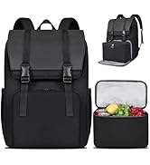BERTASCHE 15.6 Inch Laptop Lunch Backpack with Insulated Cooler Box, Work Backpack for Tactical, ...