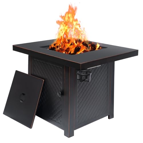 50000 BTU Gas Firepit Table with 2 Drink Holders