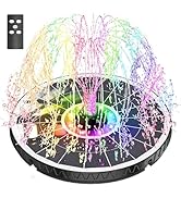 Solar Fountain with 14 Led Lights, SZMP 2025 NEW Bird Bath Fountains 2000mAh, Solar Powered Water...