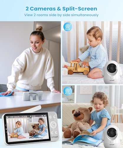 2.5K UHD Baby Monitor with 2 Cameras and Audio