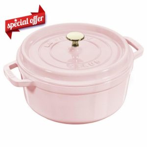 staub Cocotte Round Sorbet Rose Z1032-759 "Pico Cocotte Round Sorbet Rose 7.9 inches (20 cm) Pink Two-Handed Casting