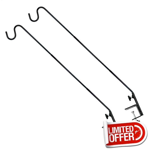Deck Hooks Hanger for Railing - Pack of 2 Hanging Bird Feeder