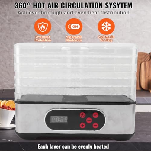 Food Dehydrator Freeze Dryer Food Dehydrator with Temperature Control and Timer Electric Drying Machine for Meat Herbs Beef Fruits Vegetables (US Plug 110V)