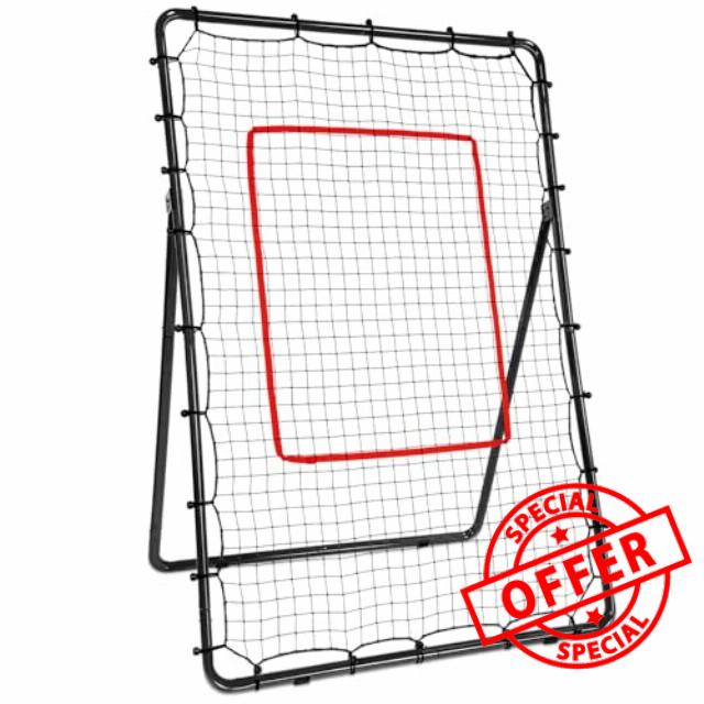 AKOZLIN Baseball Softball Volleyball Lacrosse Rebound Bounce Back Net 5 Angles Adjustable 6×4FT with Strike Zone Baseball Rebounder Net Pitchback Baseball Nest with Carry Bag