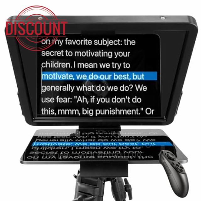16-inch Aluminum Teleprompter for Camera and iPad
