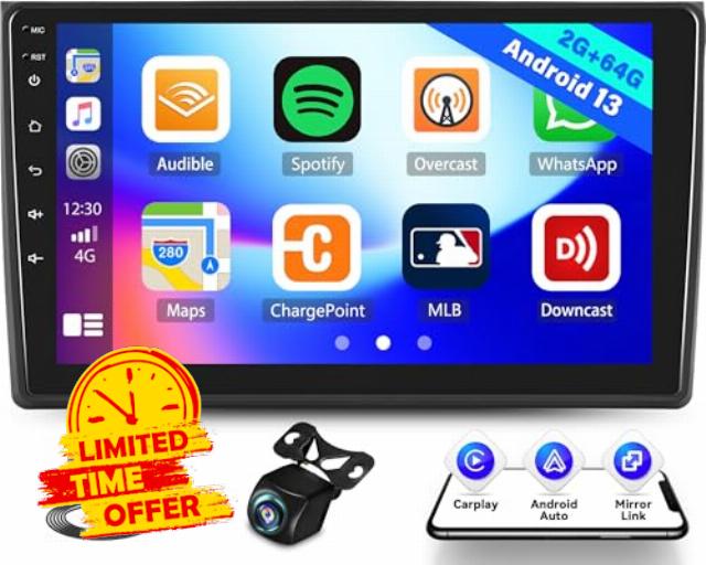 CAMECHO Car Stereo for Audi A4 S4 RS4 2002-2008 with Wireless Carplay Android Auto