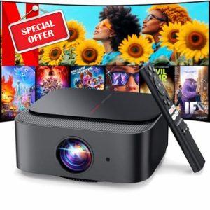 [2025 Netflix-Official | 386+ Built-in Apps] DBPOWER E2 Smart Projector with WiFi and Bluetooth