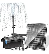 Biling Solar Pond Filter Kit for Garden Ponds 605 l/h Biological Solar Powered Pond Filter with P...