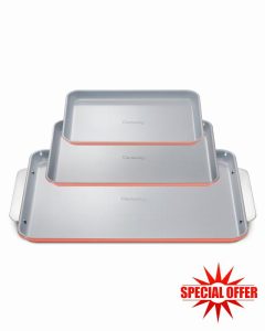 Caraway Non-Stick Ceramic Baking Sheet Trio - Naturally Slick Ceramic Coating - Non-Toxic