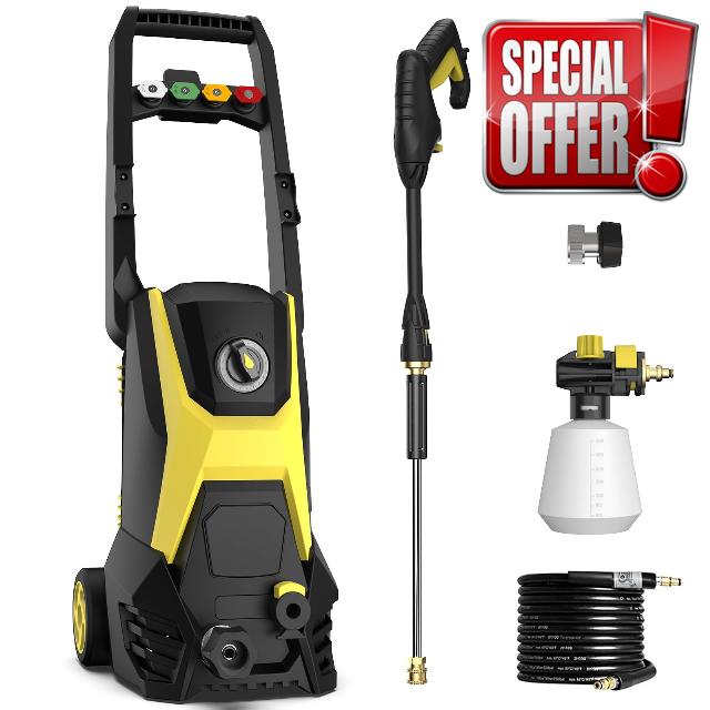 Pressure Washer - 4800PSI 3.2GPM Max Electric Power Washer with 20FT Hose and 35FT Cord